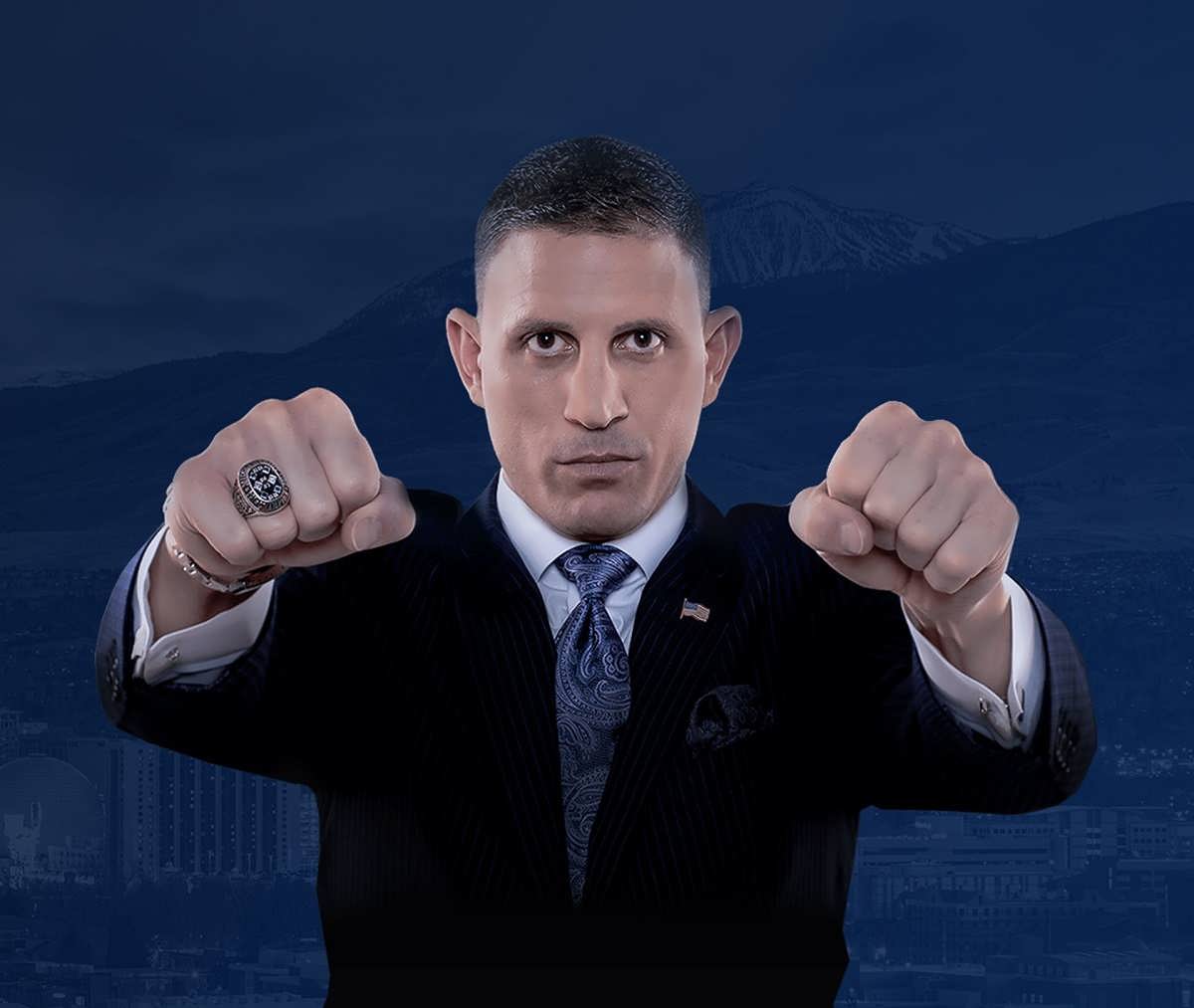 Federal crime lawyer in Reno Joey Gilbert with fists up